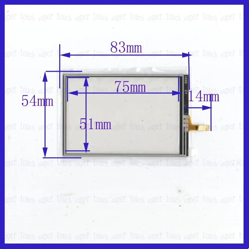 

ZhiYuSun 3531 3.5inch 83*54 4 wire TOUCH SCREEN for gps glass touch panel width 54mm length83mm this is compatible