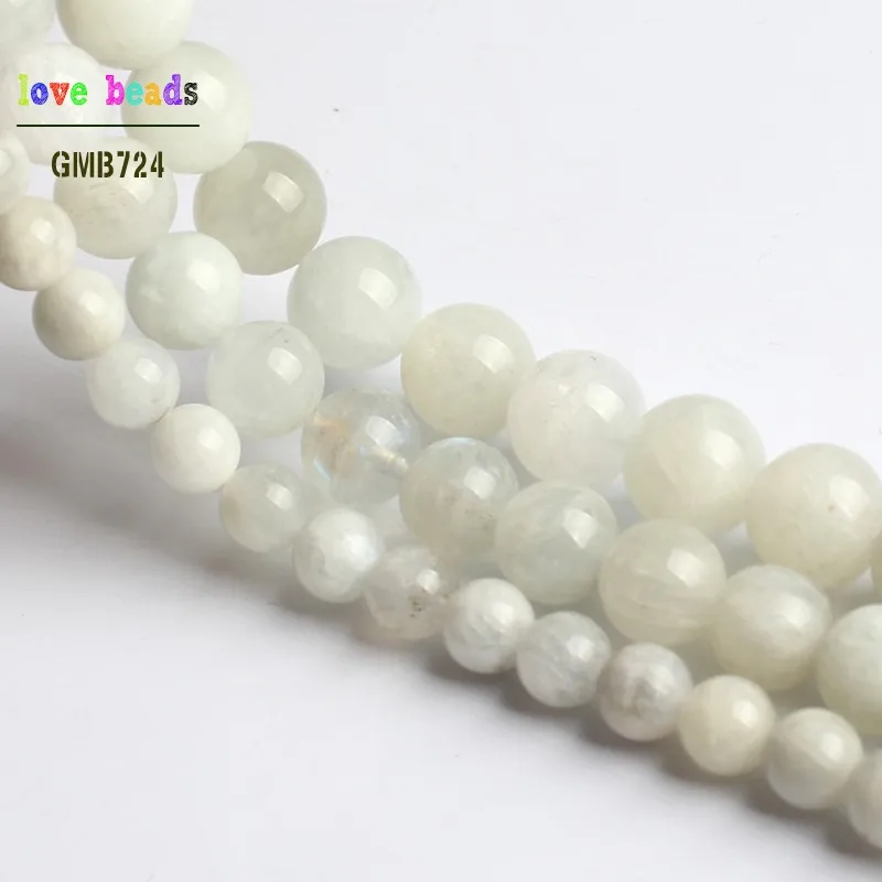 Natural Moonstone Bead Round Loose Beads for Jewelry Making Diy Bracelet 15\'\' Strand 6mm 8mm 10mm