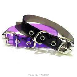 100% Handcrafted Belt Buckle Choker Plain PVC Vinyl Transparent Collar Punk Gothic 90s Necklace