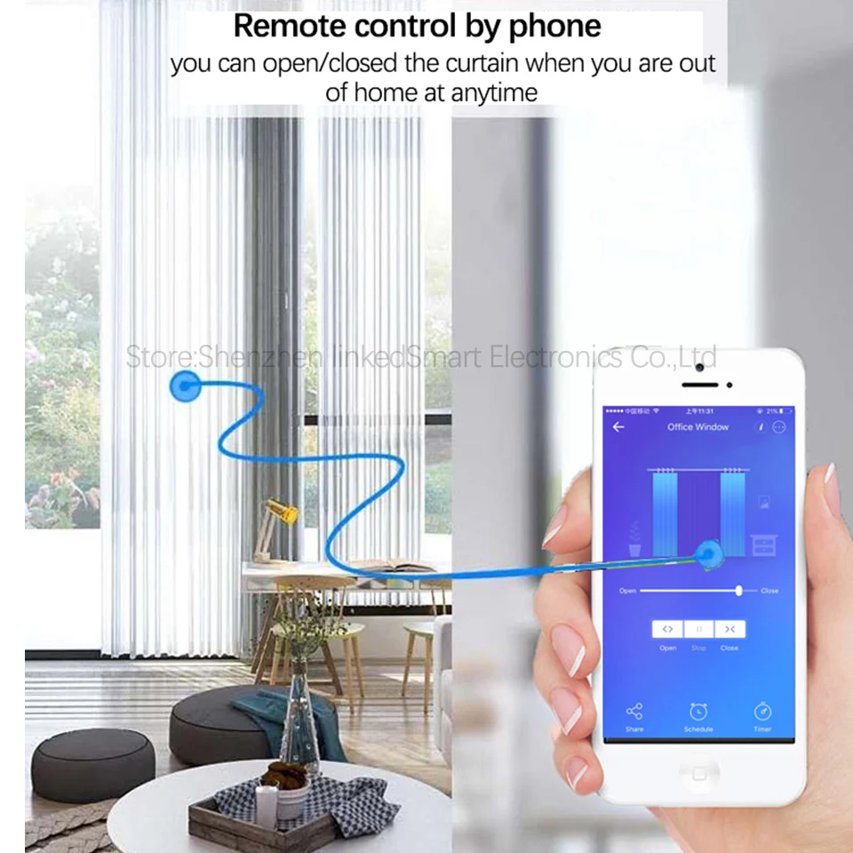 Ewelink app Smart Curtain Motor Intelligent Curtain  APP Control Wireless Timing Curtain Motor work with alex/google home