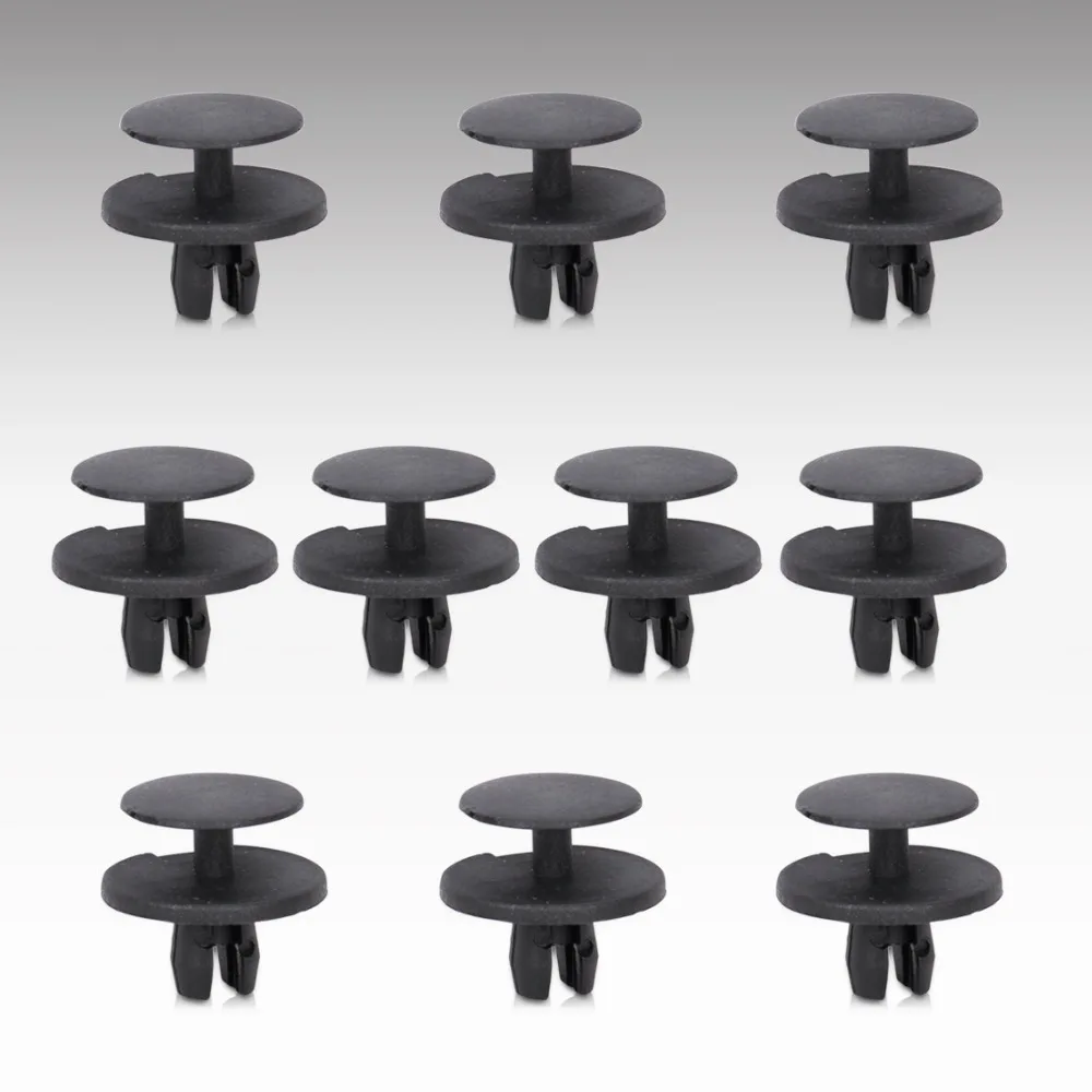 DWCX 10pcs Black Nylon Rivet Clip Hood Stop Lamp Trunk Insulation 51-48-1-938-725 8mm Hole For BMW 5 7 series E34 E38 E39 E65