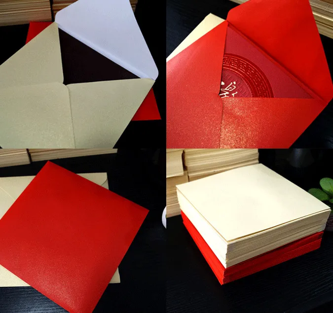 50PCS/lot 16*16cm Square invitations wedding invitation envelopes handkerchief special invitation univeral envelope