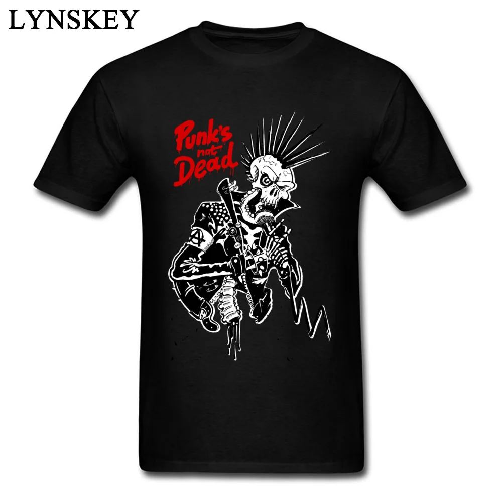 2024 Winter Punks Not Dead Men Stylish Black T-shirts For Sale Plus Size Slim Fit Short Sleeve Tops & Tees Skull Hipster