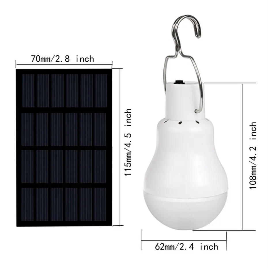 Outdoor Light 15W 130LM LED Solar Lamp Portable Bulb Solar Energy Lamp Led Lighting Solar Panel Camp Tent Fishing Light