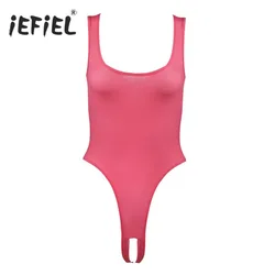 Women's Lingerie Crotchless Bodysuit Underwear High Cut Slip Hommes Wetlook Babydoll Open Crotch Hot Sexy Leotard Thong Bodysuit