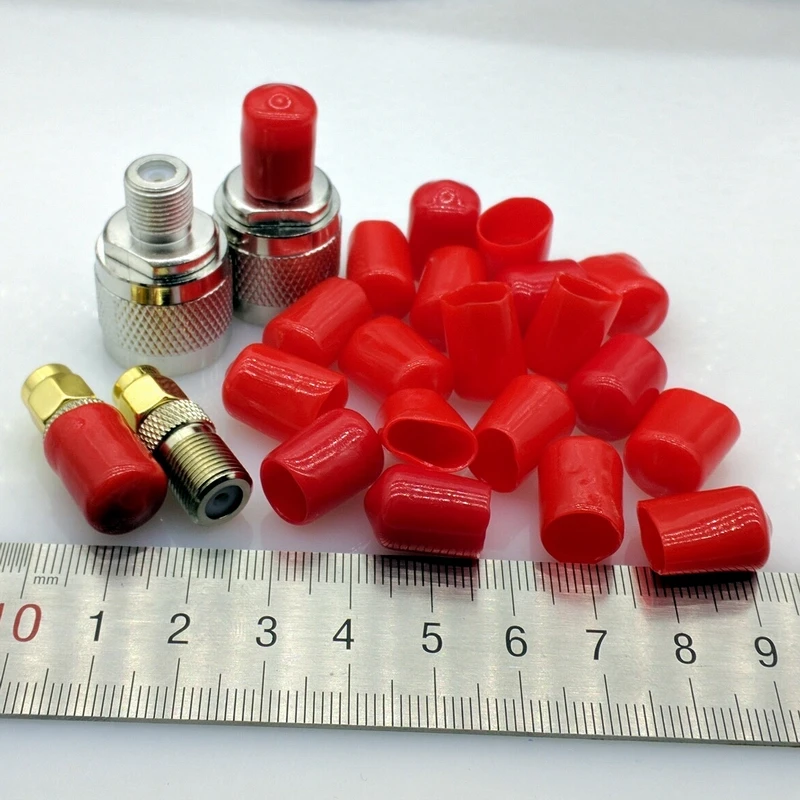 9mm protective cover Rubber Covers Dust Cap for F type coaxial connector or metal tubes red/black color 100pcs/lot