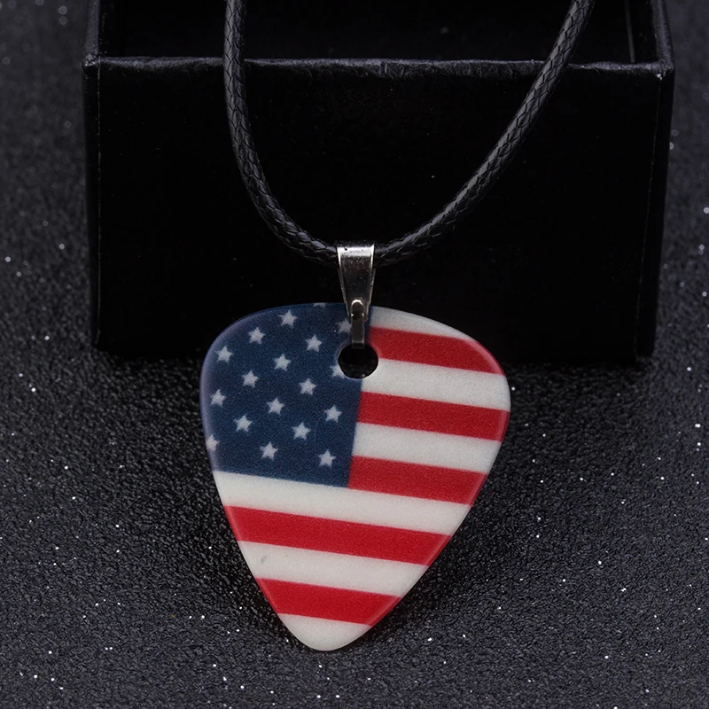 SOACH-collar de púas de guitarra, colgante con forma de cruz y bandera, 1mm, 2016