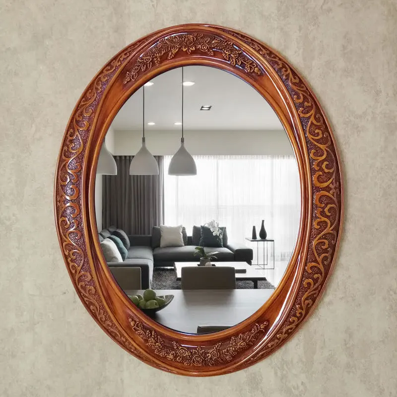 54cmx65cm European Hanging Decorative Mirror Oval Mirror Bathroom Basin Mirror