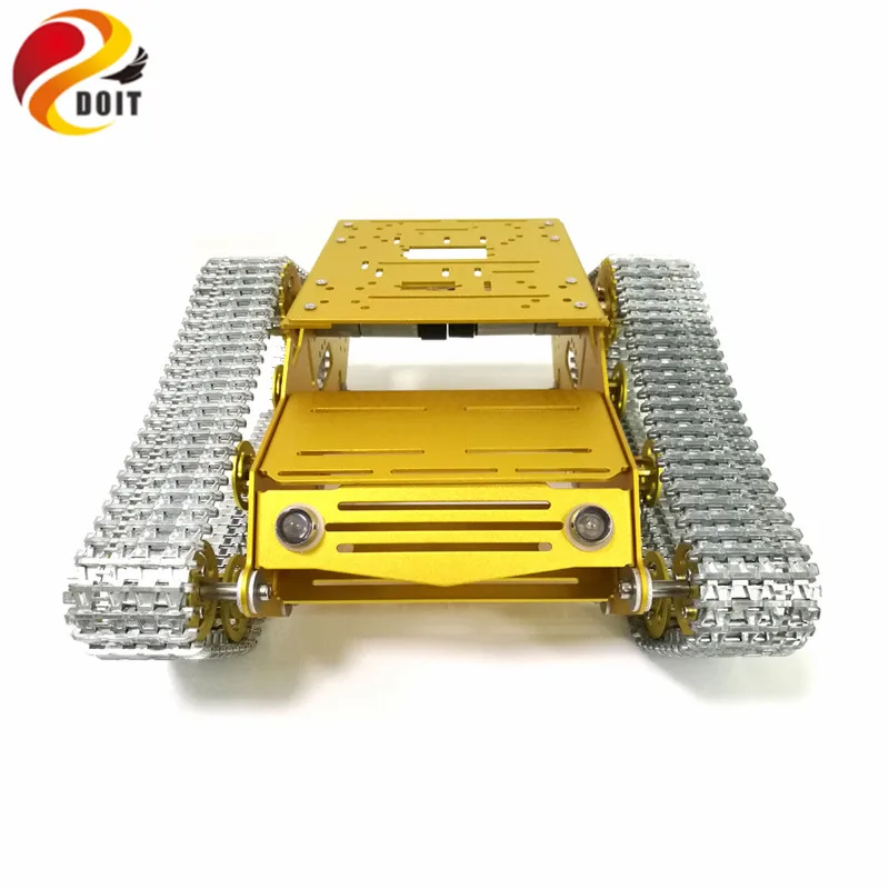 MY100 All Metal Tank Chassis Robot Chassis RC Tank Model Tracked Car with DC 9V motor+Metal Tracks+Aluminum Alloy Chassis