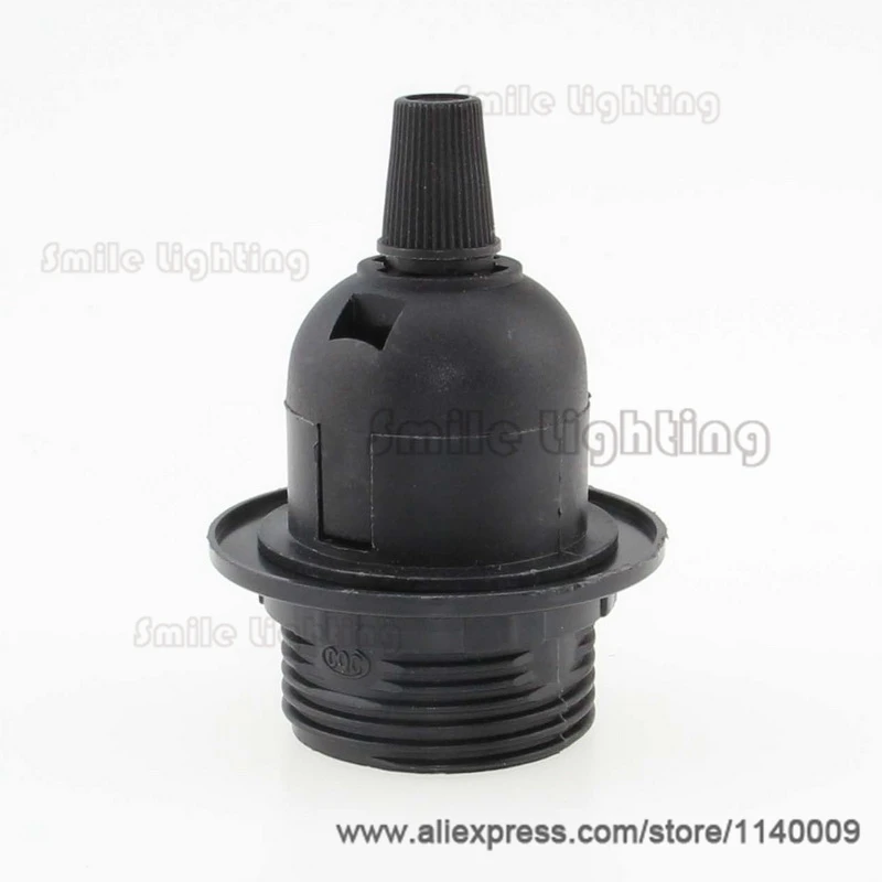 CE Plastic Lamp Holder E27 Threaded Lamp Socket Bulb Holder Base With Lampshade Rings