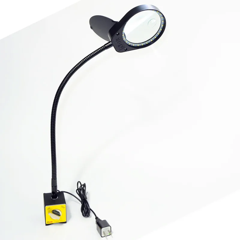 Produção industrial com ímãs com luzes led 8x 15x lupa reparação mesa de metal máquina luzes trabalho PD-6S