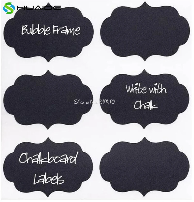 Bubble Frame Vinyl Chalkboard Labels Wall Stickers For Kitchen Pantry,Mason Jar Labels Decal Removable Waterproof Mural A636