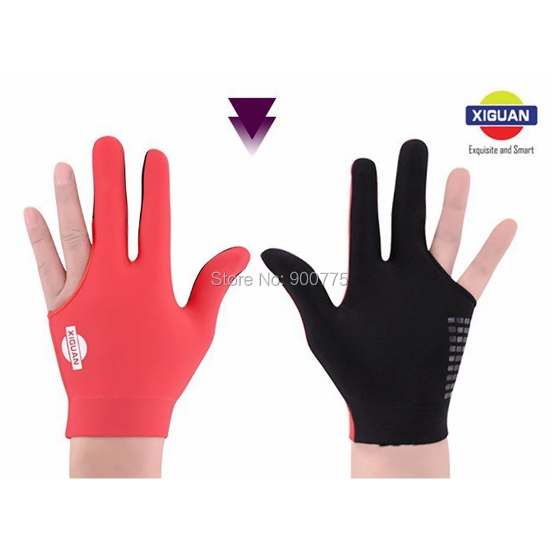 Pool Billiards Gloves Left Hand & Right Hand 3 Fingers  Black Red Blue Comfortable Snooker Cue Gloves Billiard Accessories