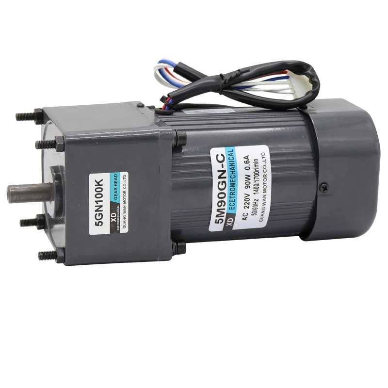 220V AC gear reducer motor 90W single-phase reversible fixed speed micro slow small motor with capacitor 5I/RK90GN-C