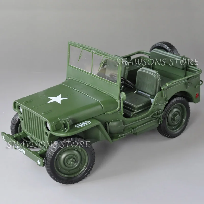 KDW 1:18 Scale Diecast Metal Model Car Toy Military Tactical Vehicle Willys Miniature Replica Collectible