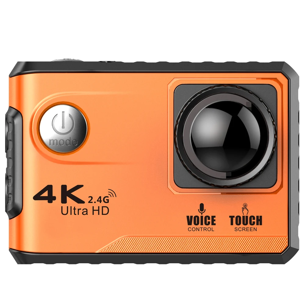 4K Ultra HD Sports Action Camera with Touch Screen Voice Control Remote Control by 2.4Ghz WiFi with Free APP GPS Positioning