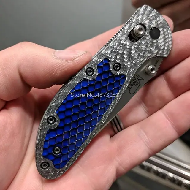 1 piece Blue C-Tek For DIY Knife handle material plate Resin material Snake grain Honeycomb pattern Slingshot handle