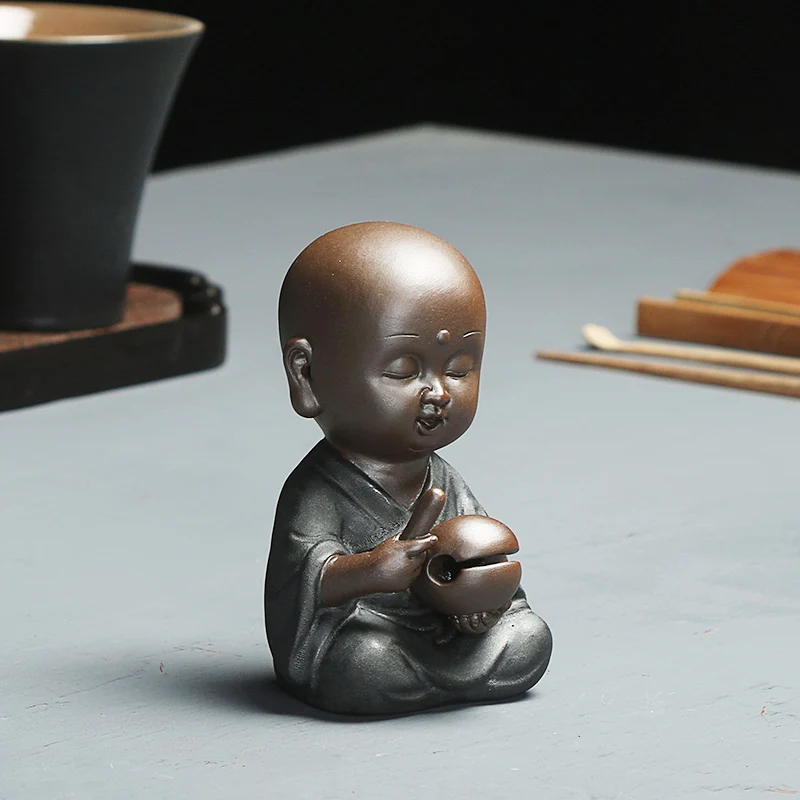 

Zen style monk home decoration house warming gift holiday ornament from China yixing zisha porcelain tea pet small size tea play