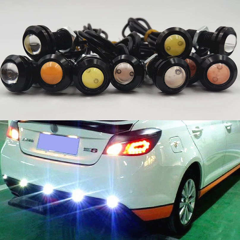 2PCS / Pack 18/23 MM DRL Daylight Daytime Running Lights Backup   Reversing Parking Signal Car Lamps Led Eagle Eye 12V