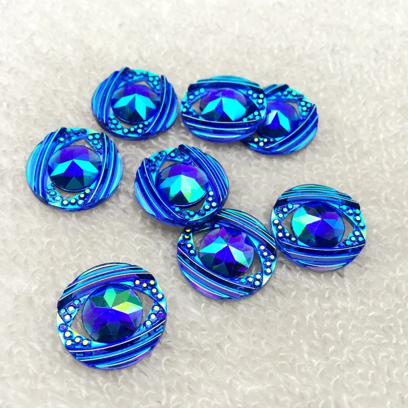 10pcs shiny Round rhinestone Flat back crystal Cabochon Art Supply Decoration Charm Craft buttons 18mm -E847