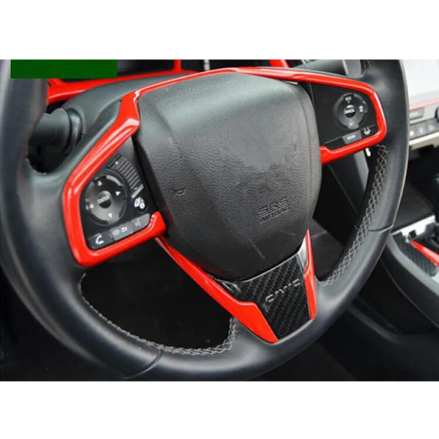 

3Pcs/set Car Steering Wheel Switch Button Frame Trim Cover Styling Sticker For Honda Civic 2016 2017 Bezel Mouldings