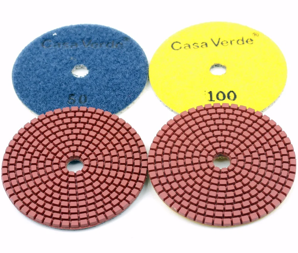 Frete grátis almofadas de polimento para granito, mármore e pedra de grife flexível 100mm 4 polegadas