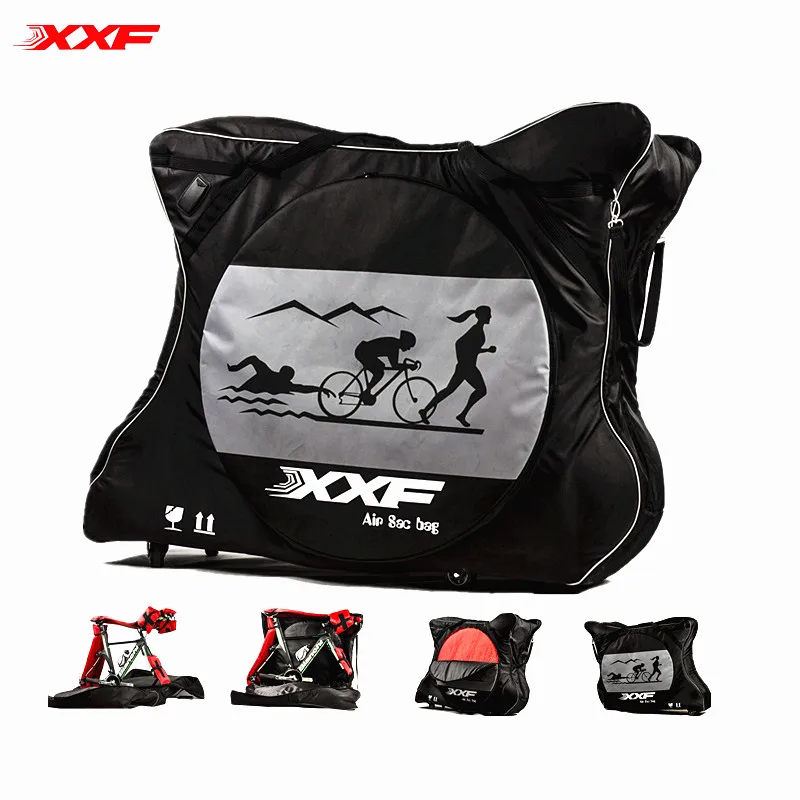 

XXF Bike Travel Bag Case, Bike Box for Triathlon Tt, MTB, 700C, Road Bikes, Air Pads Protector, Waterproof Bike Accessories