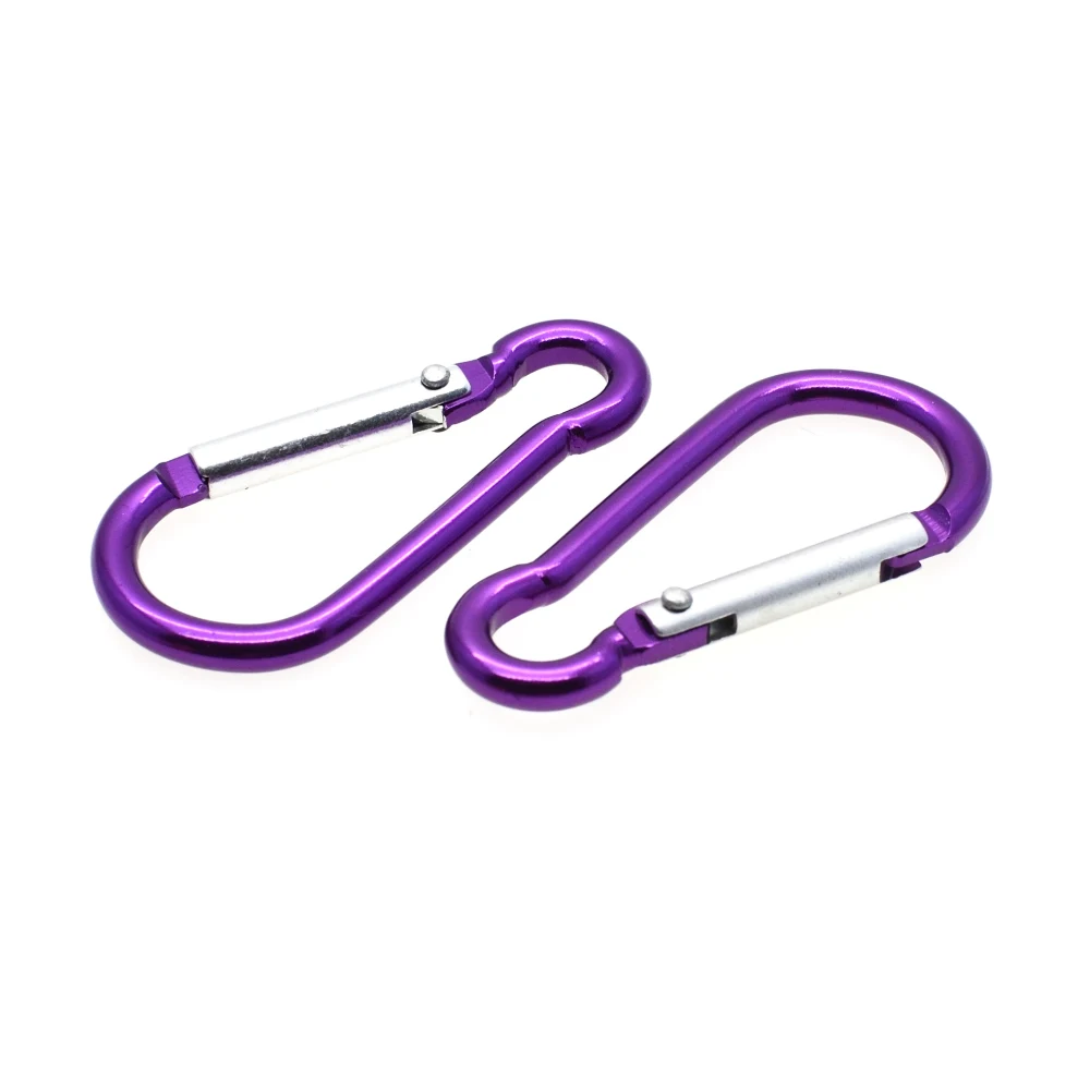 10pcs/pack Aluminum Carabiner Snap Hook Keychain For Paracord Outdoor Activities Hiking Camping 10 Colors