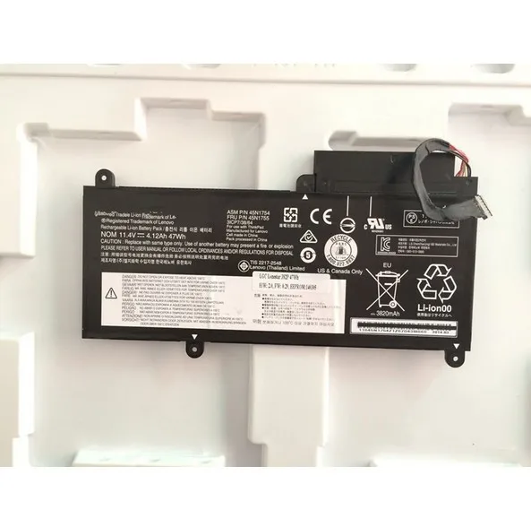 

11.4V 47WH Original Laptop Battery 45N1754 for 45N1754 451755 3ICP7/38/64 Replacement batteria Free shipping