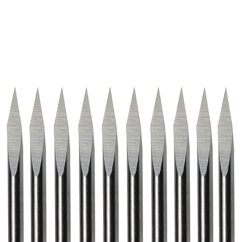 

HUHAO 10pcs 3.175mm Dia., 20 Angle, 0.3mm Tip, 3 Edge Carbide Woodworking Tools, Engraving Bits for CNC Router Machine