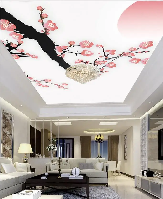 Simple plum blossom design ceilings Custom photo wallpaper Large 3D Stereo romantic ceiling