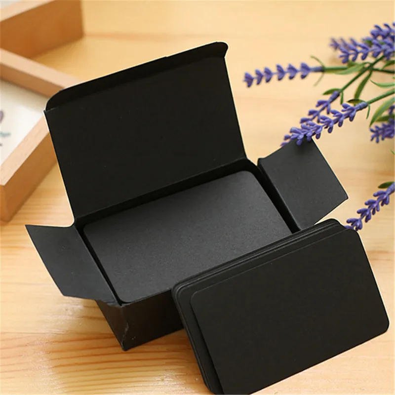 Beautiful Black Blank Handwritten Paper Message Card Business Thank You Cards For Memo Wedding Party Greeting 90-100Pcs