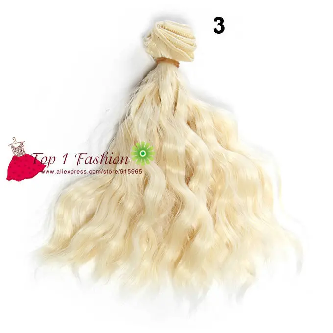 5 pieces/lot thick diy doll wigs 15cm*100CM  imitation woollen curl natural color doll hair for OB SD for  1/3 1/4 BJD