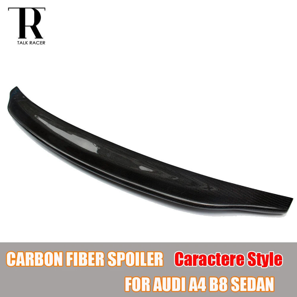 A4 B8 Caractere Style Carbon Fiber Rear Trunk Spoiler Wing for Audi A4 B8 4 Door Sedan 2009 - 2012 not fit Sline