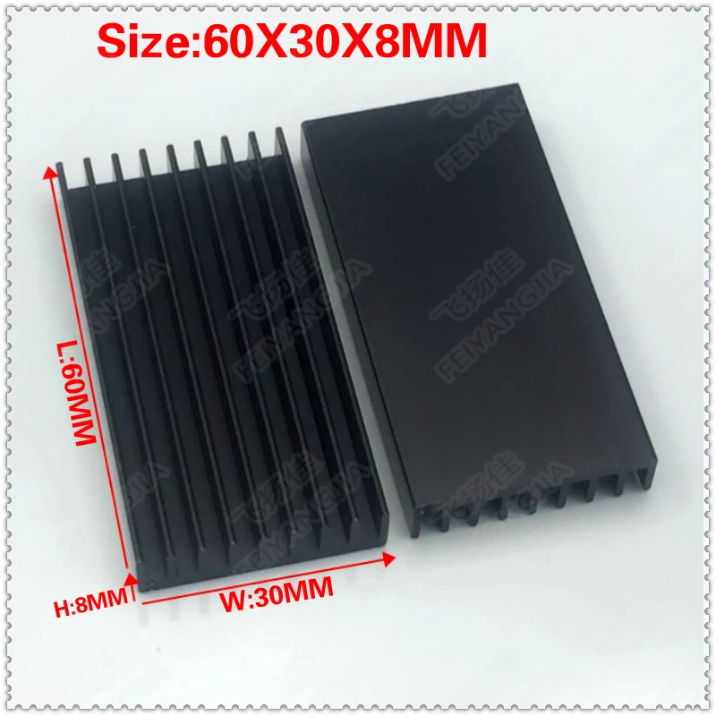 ( Free shipping ) 5 PCS  60x30x8mm Aluminum heatsink heat sink high quality radiator Module radiator special for cooling