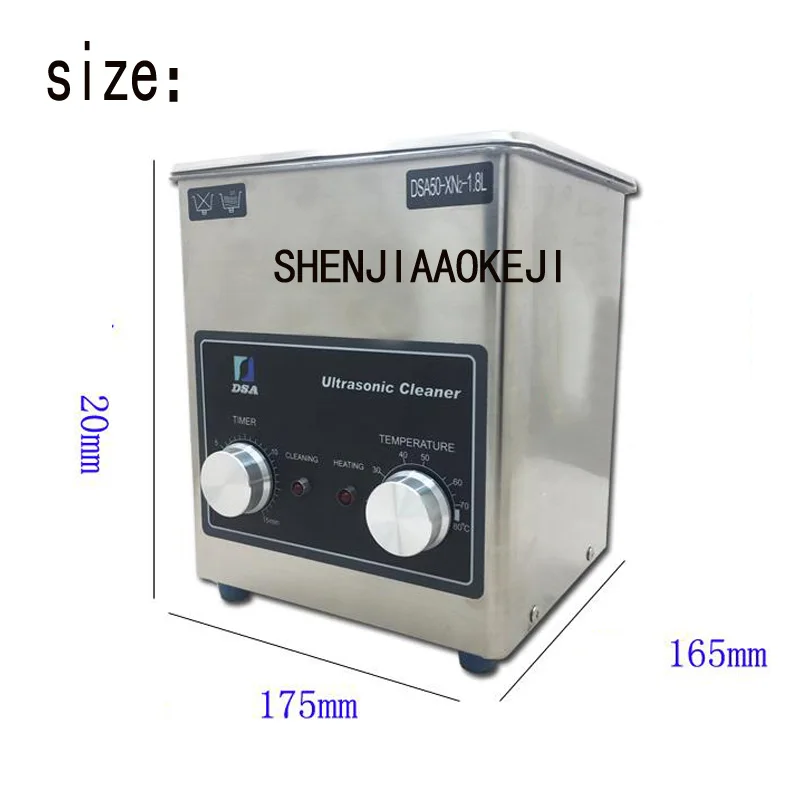 Ultrasonic cleaning machine 220V 1.8L capacity Heating timing high power Industrial stainless steel cleaning machine 1pc