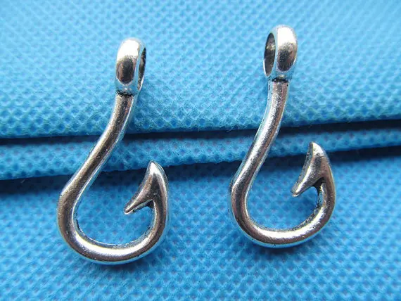 Free Shipping 100pcs Thick Antique Silver/Antique Bronze Fish Hook Connector Pendant Charm/Finding,DIY Accessory Jewellry Making