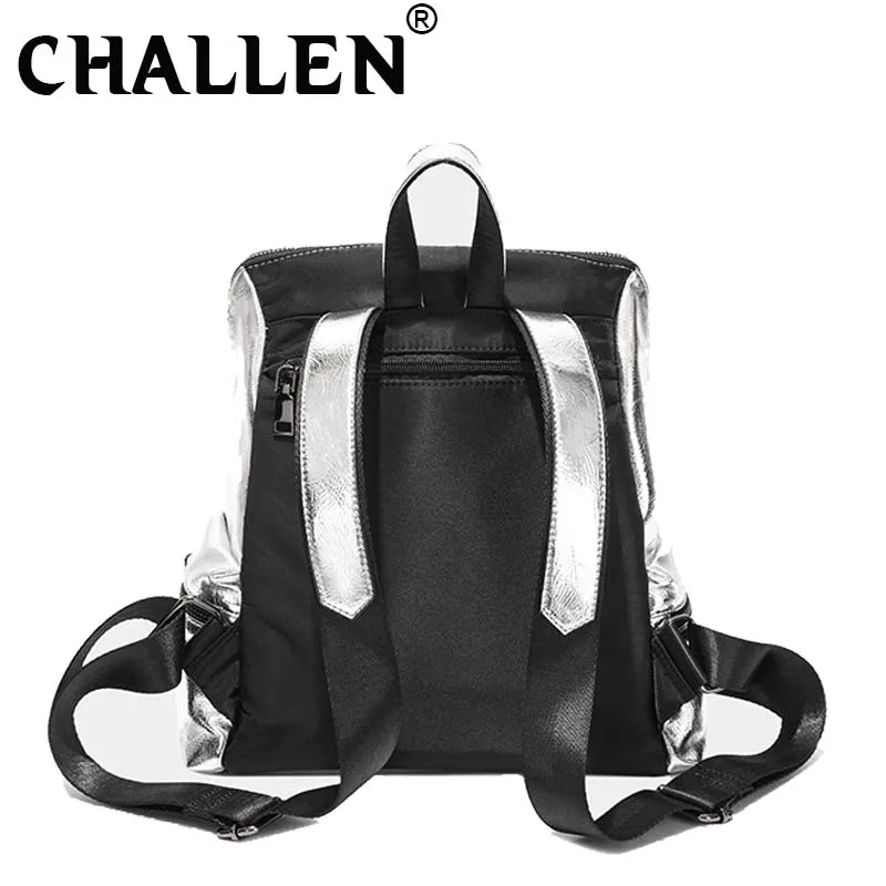 Designer larger capacity school shoulder bag casual PU women anti-theft backpack Silver reflective backpacks Sac a Dos B42-75