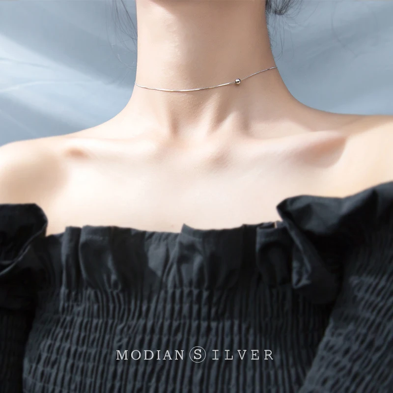 Modian moda pequeña Simple COLLAR COLGANTE nueva venta 100% Plata de Ley 925 joyería redonda para mujeres y niñas fiesta regalo