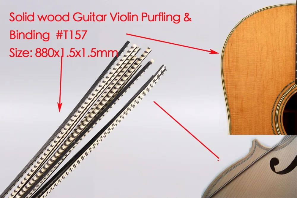 

Yinfente 25pcs Guitar Purfling Guitar Binding 880x1.5x1.5mm Fine Guitar Body Inlay Guitar Accessory Parts #157