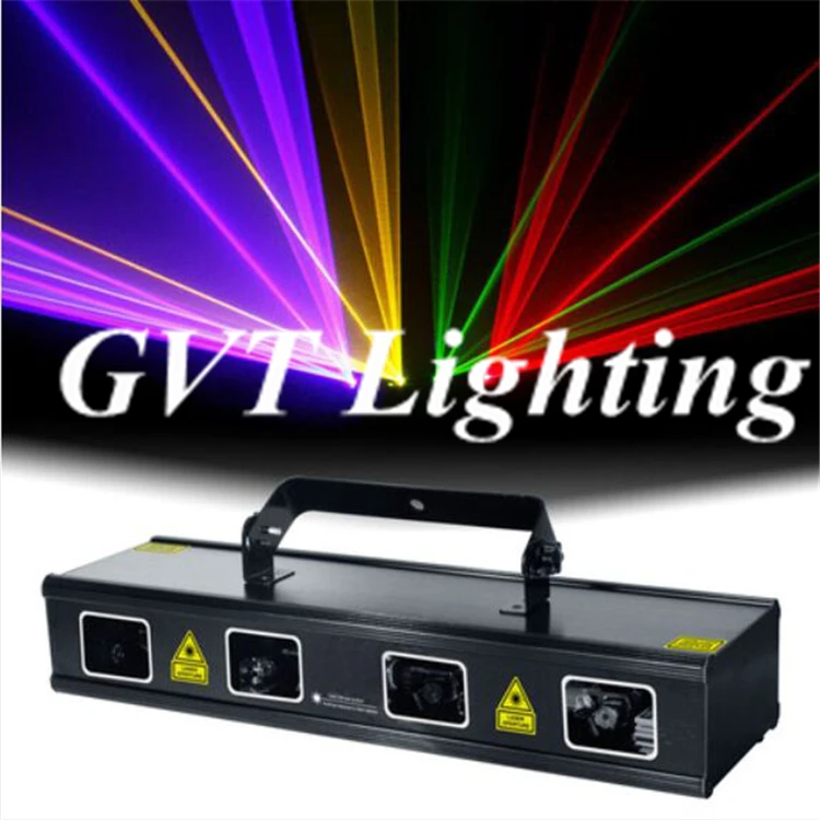 High Quality 4 Lens 580mW RGBY DMX Laser Projector Disco DJ Stage Party Lighting Professional 4 Heads Beam Wash Lights