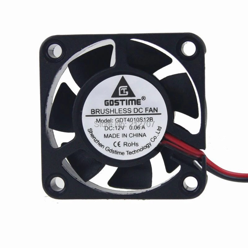 10PCS Gdstime 4010 40mm 4cm 40 x 40 x 10mm DC 12V 2Pin Computer Cooling Cooler Radiator Fan