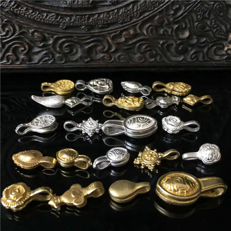 10PCS Tibetan Mala Counter Clips Eight Auspicous Buddha lucky Flower Clips Many Desings Metal Accessories BRO802