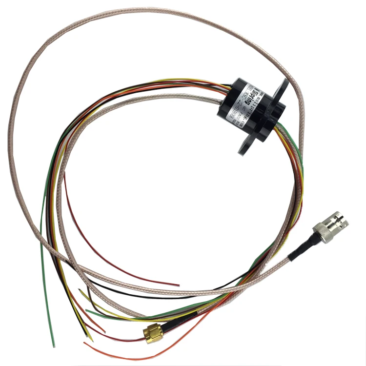 1080P Mixing Multichannel Sliprings 1CH HD SDI+6CH/12/16 Channel High Frequency Electric Collecting Slip Rings with SMA/BNC