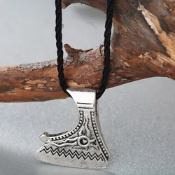 Kinitial Retro Nordic Vikings Charm Necklace Rune Axe Amulet Runes pendant Scandinavian Choker Necklaces Bijoux