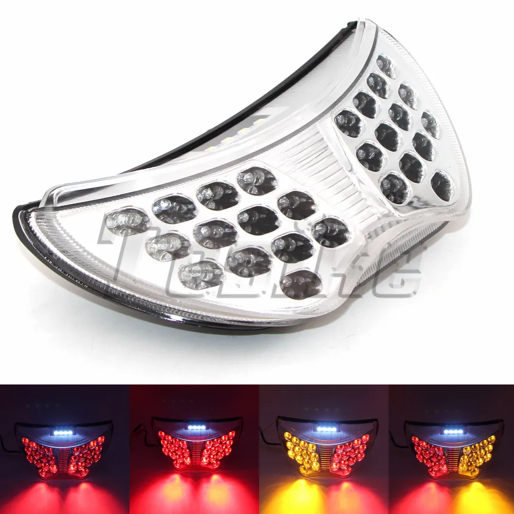 Luces LED traseras para motocicleta Honda CBR 600, F4, F4i, CBR900RR, freno cromado diésel, intermitentes integrados