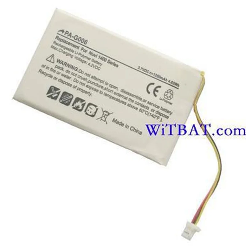 

1250mAh Battery Replace for Garmin Nuvi 1350 1350T 1370 1370T 1375 1375T 1390 1400 1450 1460 1470T GPS Polymer Accumulator 3.7V