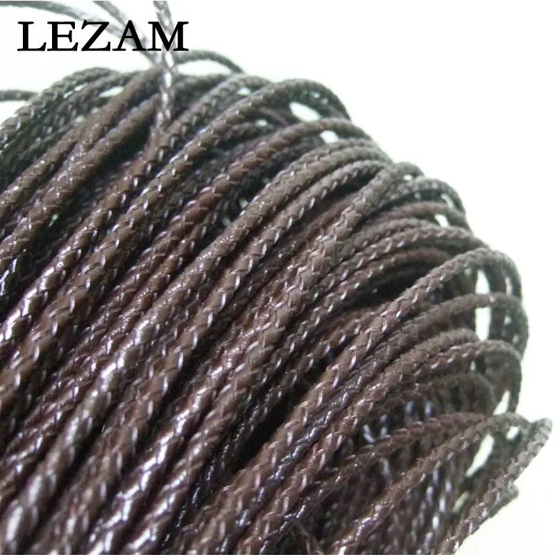 5 Yards 3mm Round Dark Brown Bolo Braided Real Genuine Leather Cord For Bracelet Necklace Jewelry Making Rope Material