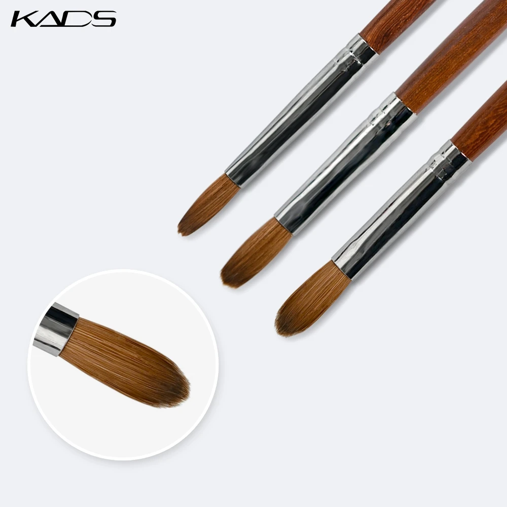 

KADS New Kolinsky Sable Acrylic Nail Art Brush UV Gel Polish DIY Painting Drawing Carving Red Wood Pen Manicure Tools No.6#8#10#