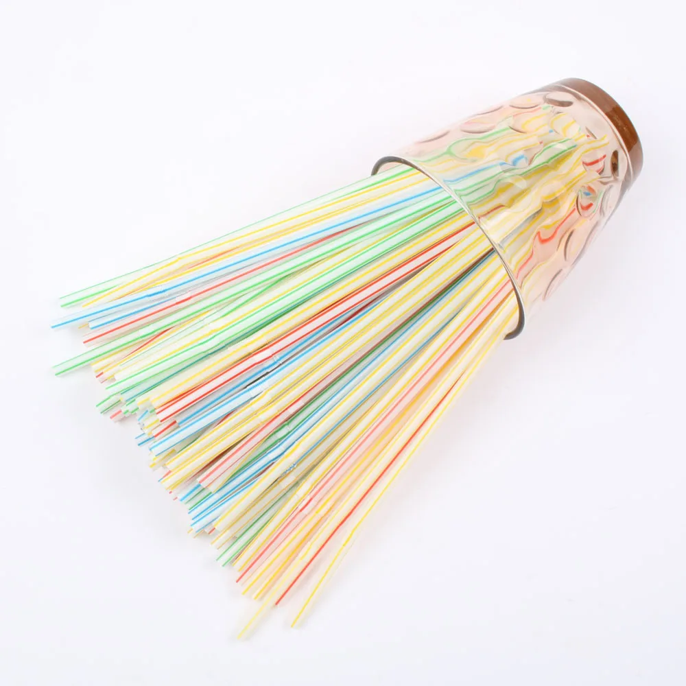 BETOHE 100pcs Colorful Food Grade PP Plastic Flexible Bendable Straw Drinking Straw Valentine'S Day Birthday Bar Wedding Party